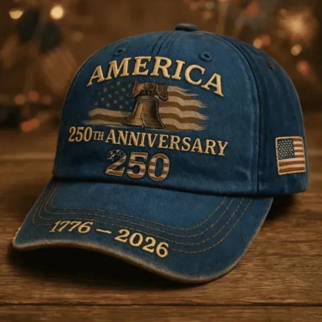 Patriotiska basebollkepsar för 250-årsjubileum, Retro Broderade Justerbara Hattar, Gåvor till Independence Day för Historieentusiaster