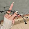 Fashion New Retro Small Frame Glasses Frames For Women With High-end Glasses Anti-blue Light Flat-glasses  9055