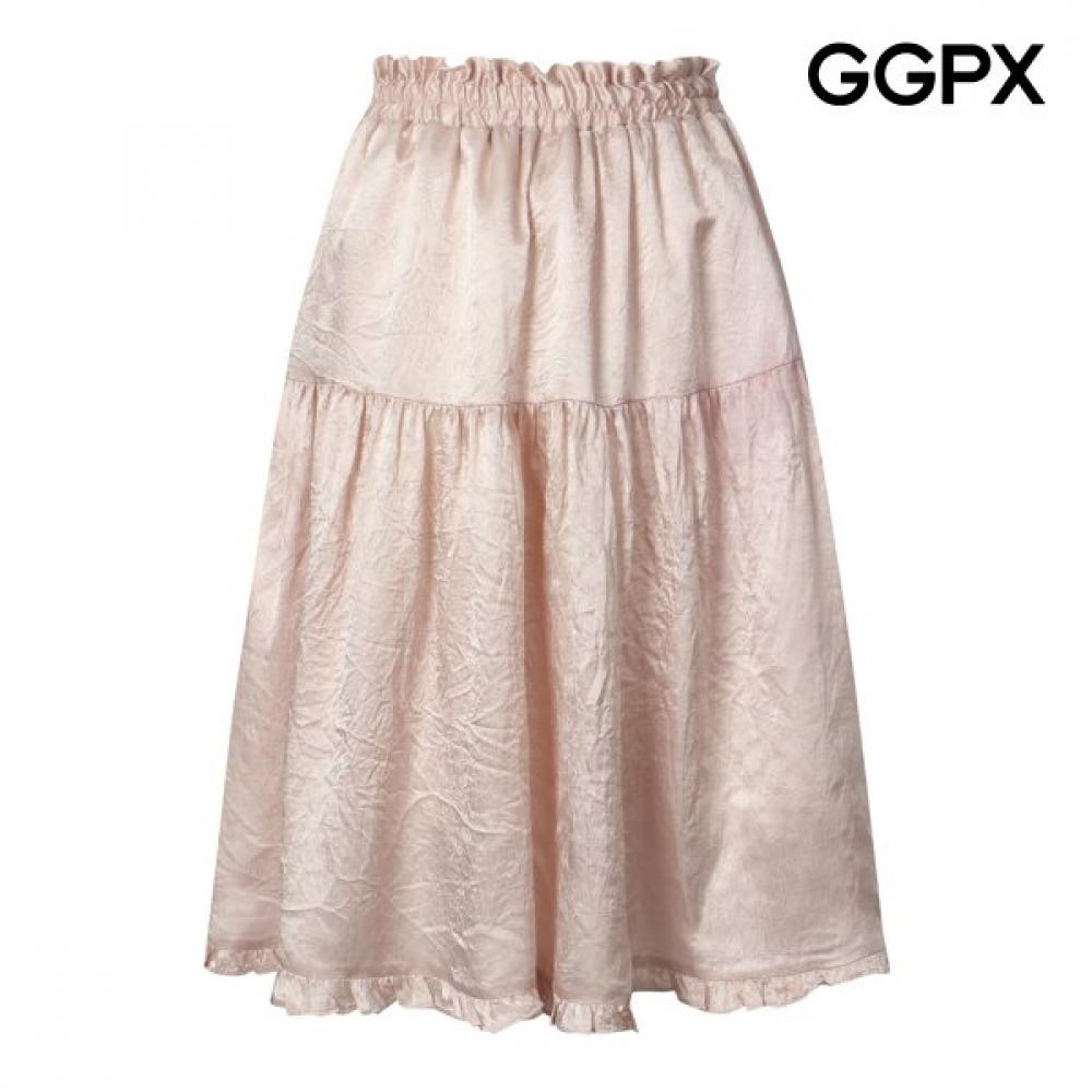 Satin Frill Banding Midi Skirt Gq1sk010f Pink/F