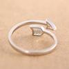Koreanischer Stil Herzförmiger Pfeilring Verstellbar Offener Zehenring S925 Silberschmuck