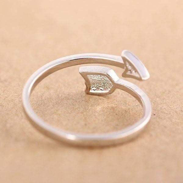 Koreanischer Stil Herzförmiger Pfeilring Verstellbar Offener Zehenring S925 Silberschmuck