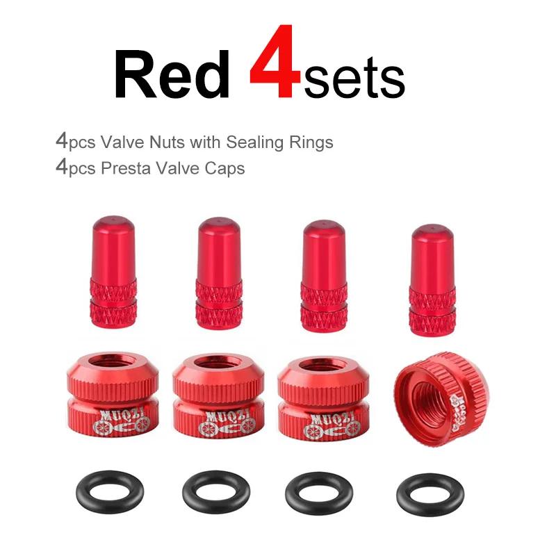 2-6 Sets Bicycle Tire Valve Nut with Valve Cap Set for Bike Wheel Tube Protection Screw Dust Cover and Stem Accessories