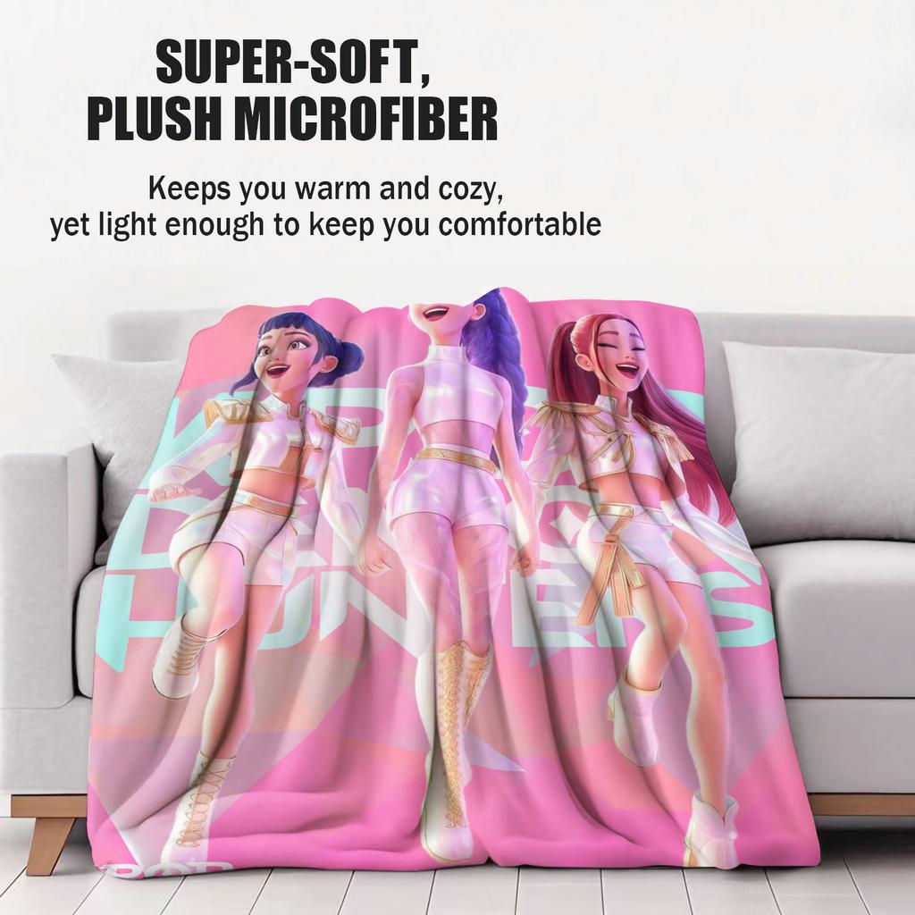 K Pop Demon Hunters Blanket Warmth Flannel Cover Soft Universal Throw Home Camping Fan Gifts Multifunctional Decorative Blanket