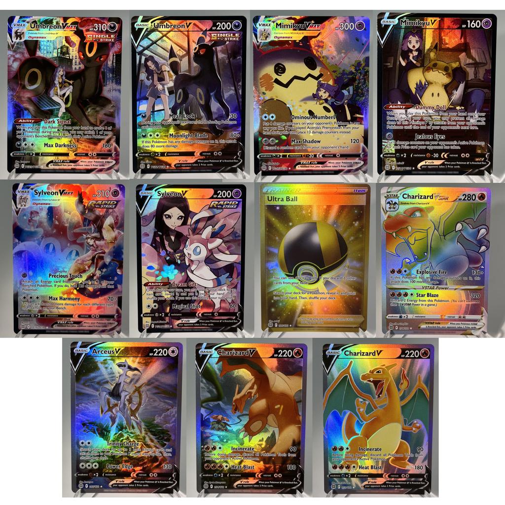 Pokmon Go Pkm Cards Ptcg6-E Gx Rainbow Mewtwo V Dragonite Vstar Rare Collection Battle Toys Gifts For Hobbies