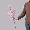 Plastic Artificial Peach Blossom Branch Real Touch Fake Flower Silk Cherry Blossom  Wedding Decor