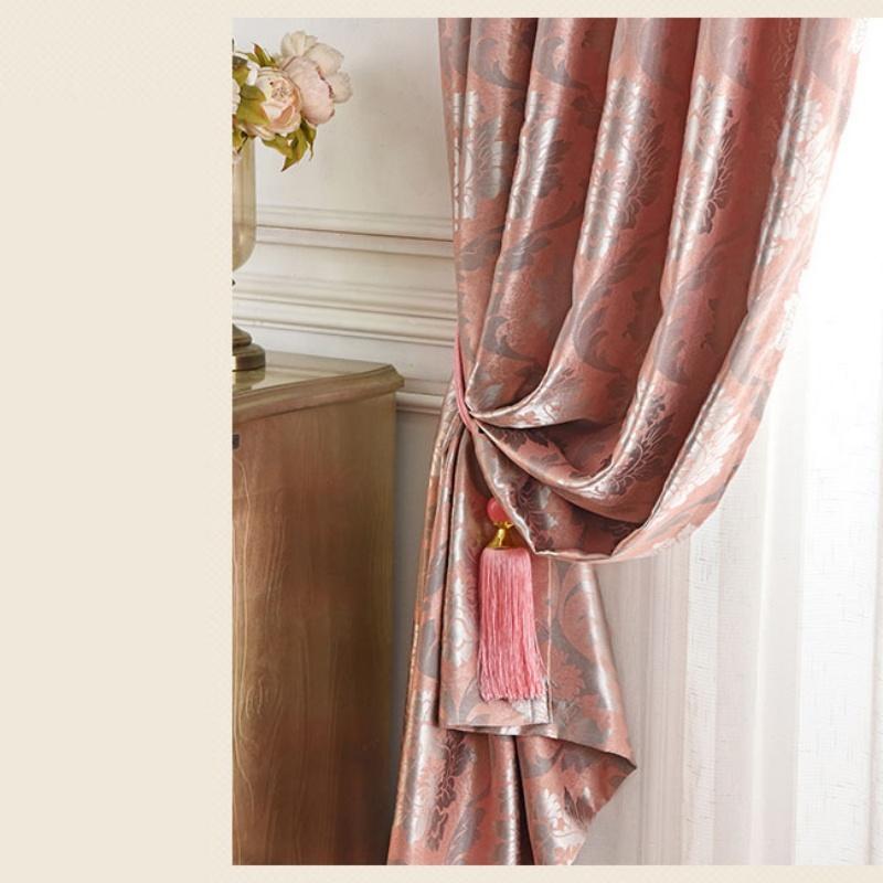 Luxus Blackout Thermisch Geprägter Jacquard Vorhang Fenster Vorhänge für Wohnzimmer & Schlafzimmer Lärmreduzierung & Sichtschutz Vorhänge Heimdekoration