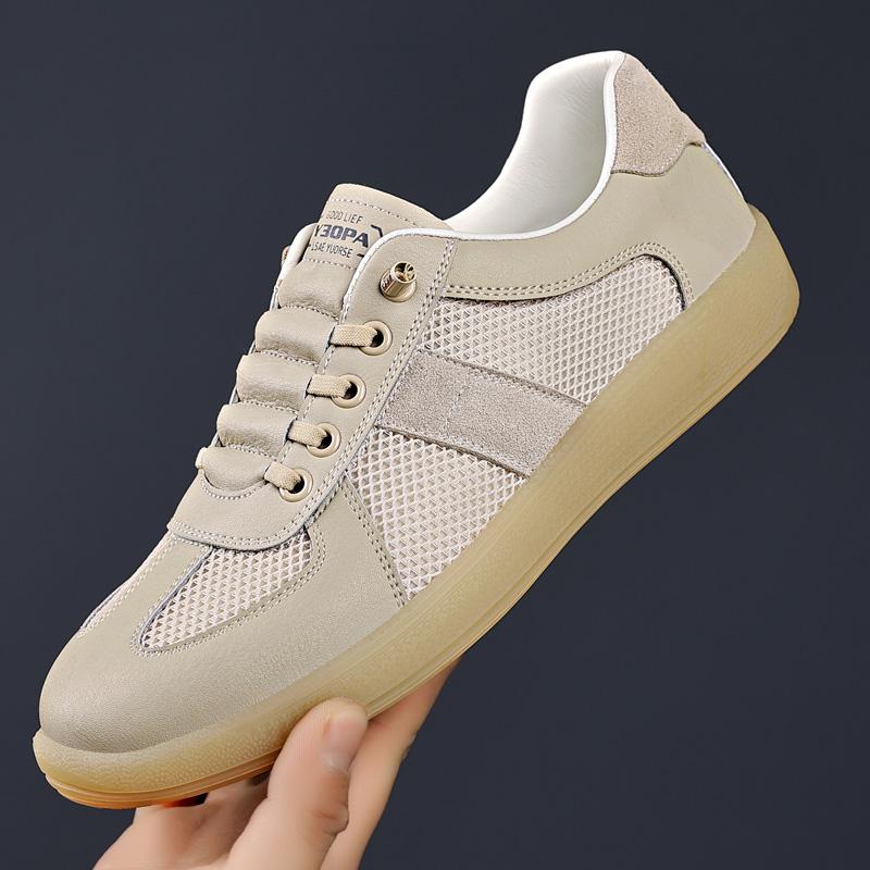 Fashion Lightweight Mens Shoes Lace Up Skateboard Footwear Male All-match Simple Sneakers Leisure Leather Casual Shoes Vulcanize Shoes