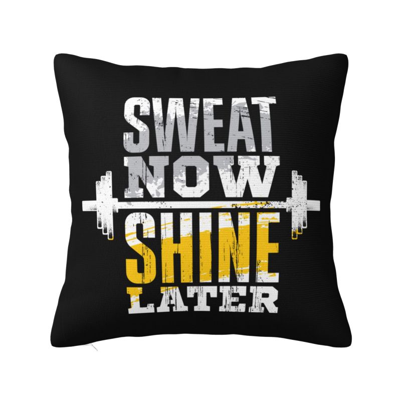 Bodybuilding Gym Throw Pillow Case cm Sofa Fitness Muscle Cushion Cover Soft Polyester Pillowcase Doublesided Printing