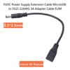 5Pin Micro USB Female 5V DC 5.5x2.5mm Male Adapter Connector Cable 22AWG Copper- Wire 20CM/7.87in Support 5.5x2.1mm