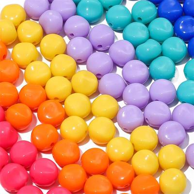 10 mm-es egyszínű akril kő alakú gyöngyök laza távtartó gyöngyök nyaklánchoz karkötő kulcstartó barkács ékszerkészítési kiegészítők