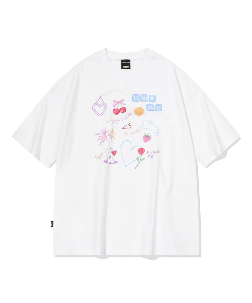 CPGN STUDIO Dtp Cherry Hug Short Sleeve T-Shirt White