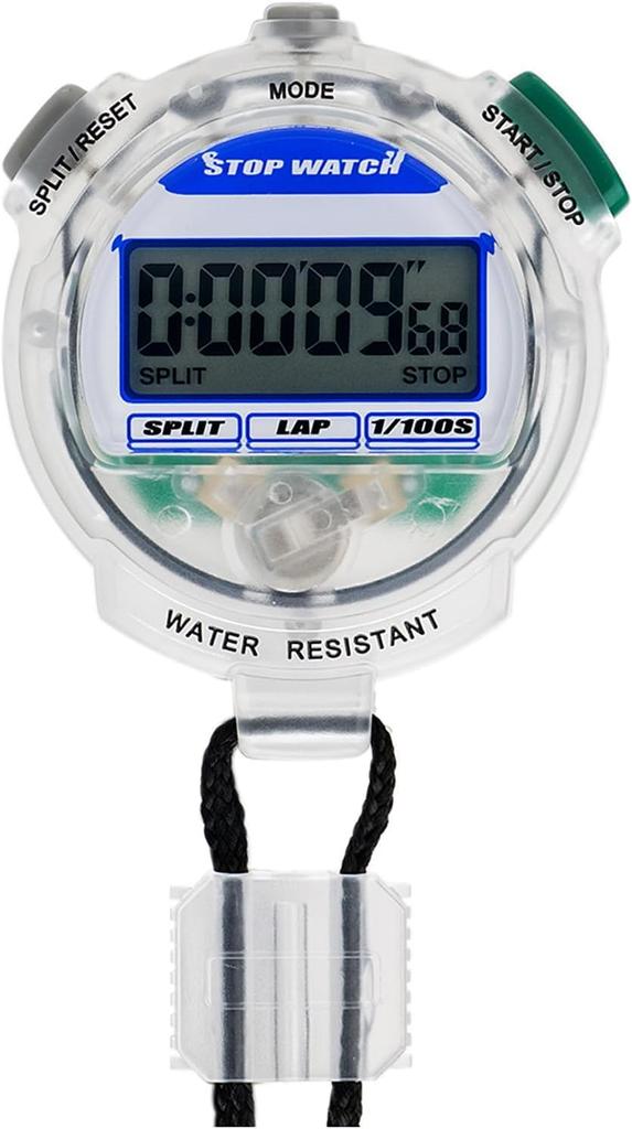 CREPHA Stopwatch Waterproof Countdown Timer Lap Time Split Time Measurement