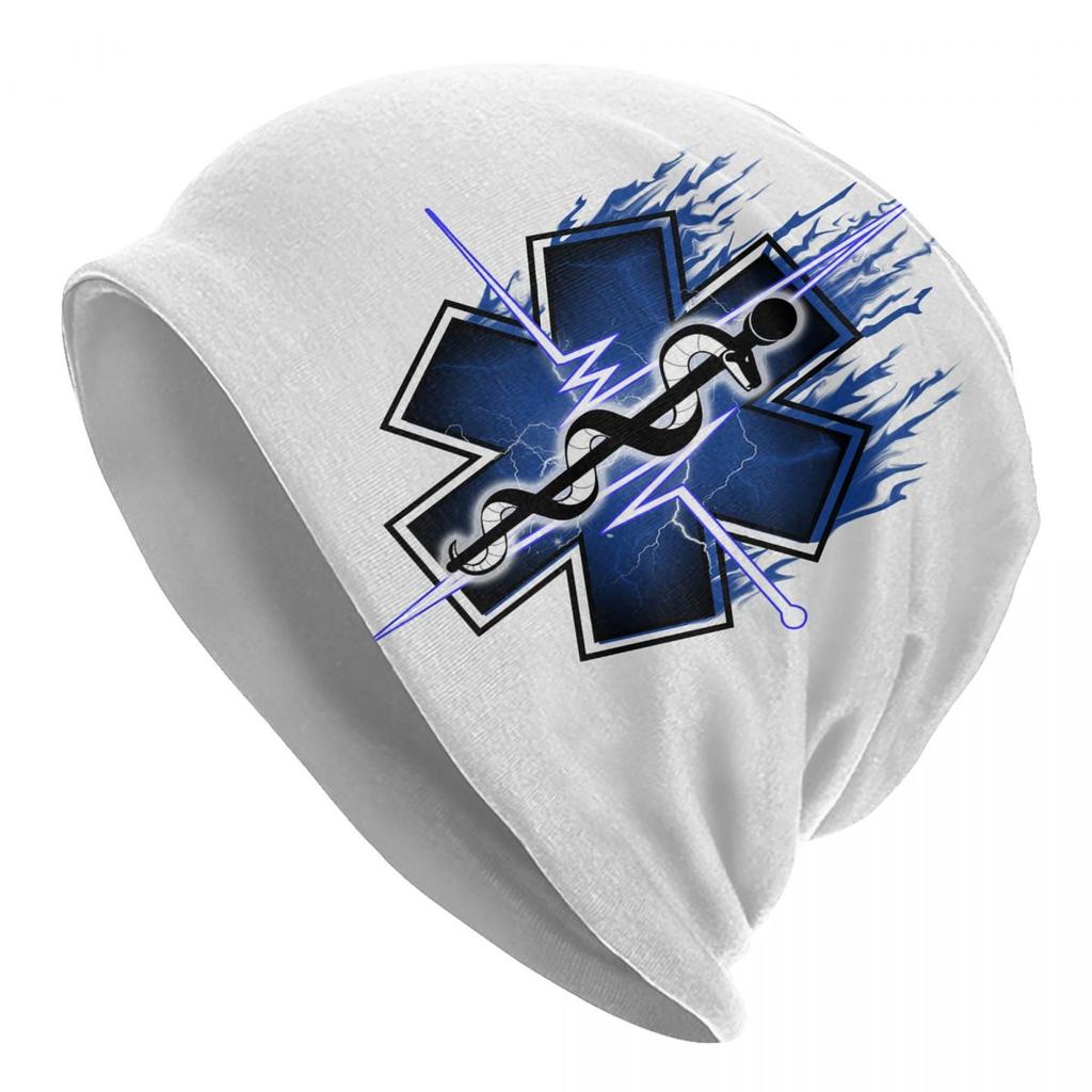 Patriotic EMT Logo Bonnet Hats Cool Outdoor Star of Life Skullies Beanies Hats Unisexs Womens Spring Multifunction Cap
