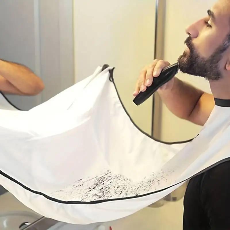 

Men s Beard Shaving Apron Waterproof Grooming Bib Hair Clipper Catcher Clean Shave Tool Hygiene Gift For Men белый