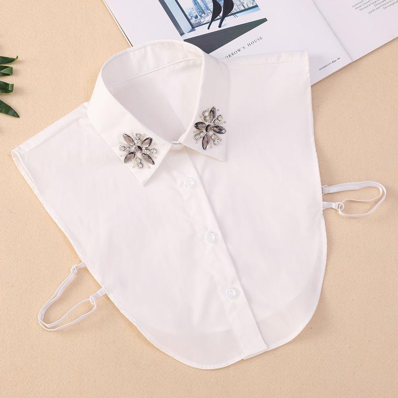 

Сшитый вручную ромбовидный воротник-подделка, женский универсальный воротник из чистого хлопка, сезонный свитер, декоративный воротник-подделка