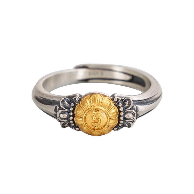 Тайское серебряное кольцо Зеленой Тары: Этнические тибетские модные украшения Adjustable