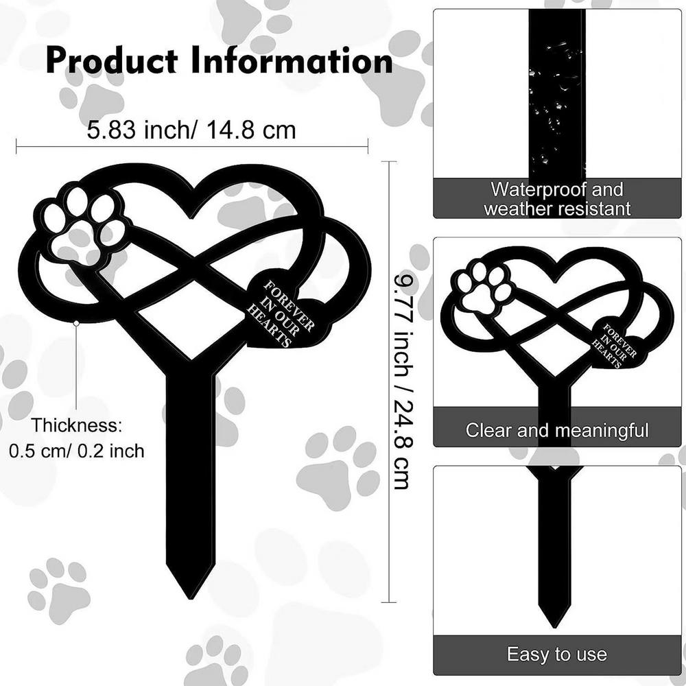 

Dog Grave Marker Memorial Acrylic Grave Marker Stake Garden Decor Cemetery Sign Lawn Ornaments Pet Tombstone For Cats & Dogs