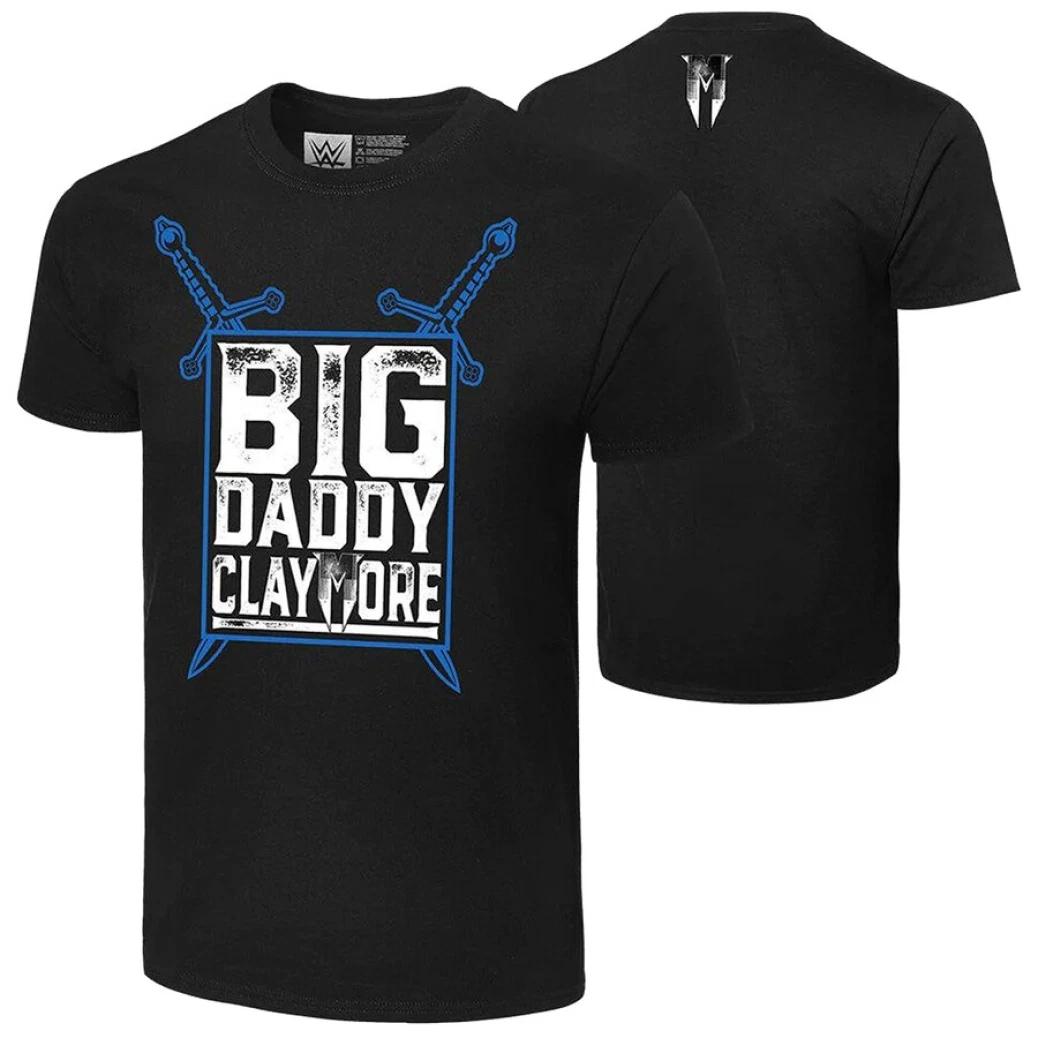 

WWE Men s Black T-Shirt Drew Mcintyre Big Daddy Graphic Top Summer New Cotton Short Sleeve Top S