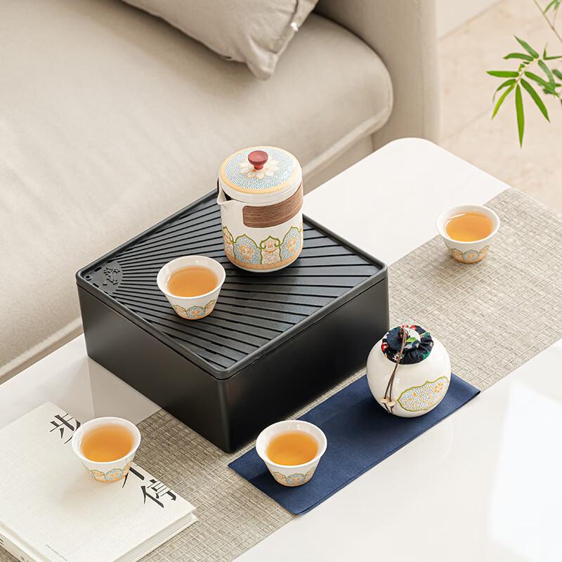 Ancient Charm Portable Ceramic Travel Tea Set