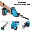 250W 13000mAh 26V/88V Cordless Reciprocating Saw+5 Saw blades Metal Cutting Wood Tool Portable Woodworking Cutters Blue