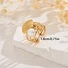 2025 new ocean style women's ring personalized inlaid pearl shell design open ring high-end jewelry