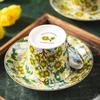 250ml European Ceramic Coffee Cup Saucer Exquisite Afternoon Camellia Flower Tea Cup Home Office Breakfast Milk Oatmeal Mug Gift