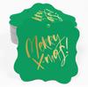 Inkdotpot Pack Of 100 Real Gold Foil Bracket Shape Paper Tags Merry X-Mas Christmas Favor Hang