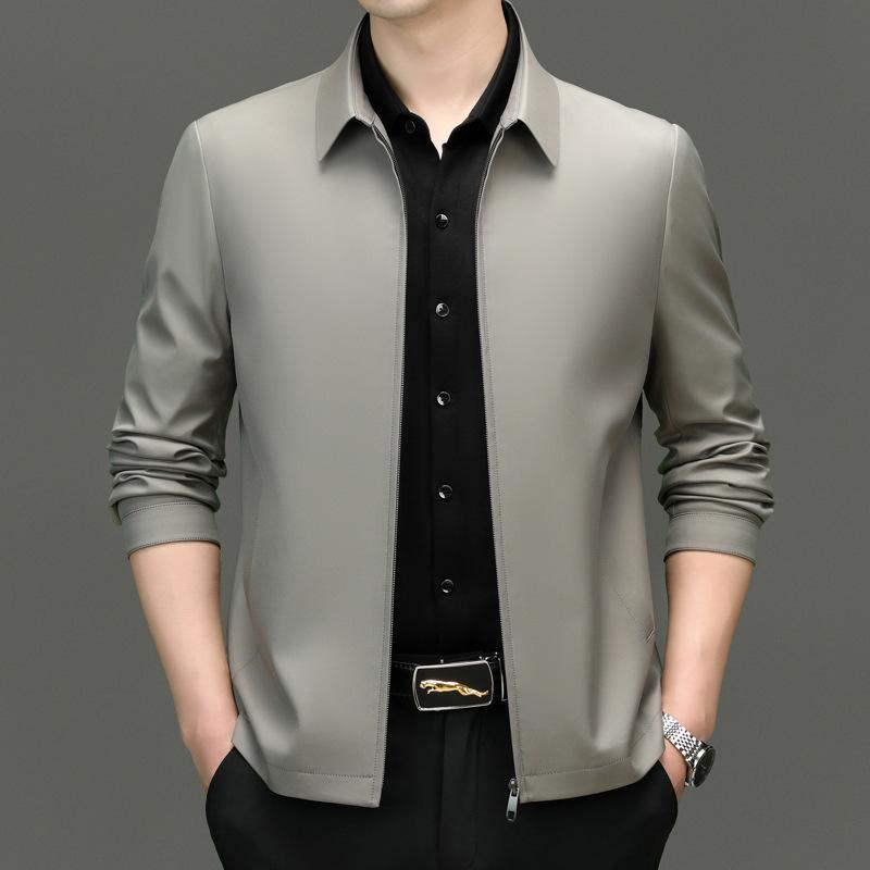 Men's Jacket Jacket Lapel Versatile Spring and Autumn Casual Dress Middle-aged Dad Wear
