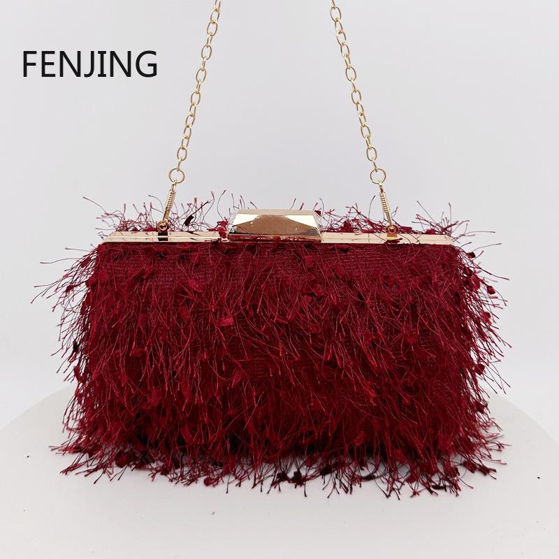 Fashion Tassel Clutch Bag Sling Shoulder Bags Handbags for Women Designer Luxury Evening Party Clutches Purse 2024 Sac A Main