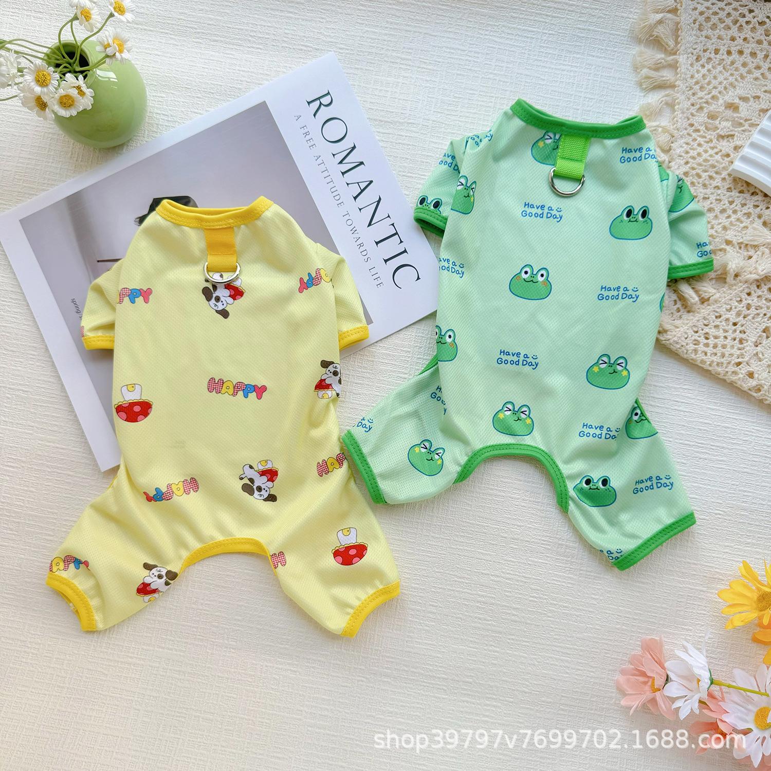 

ins wind pet dog summer clothing thin four-legged clothing cool mesh breathable cat cool clothing going out XS back length 20 reference 1-1.5kg