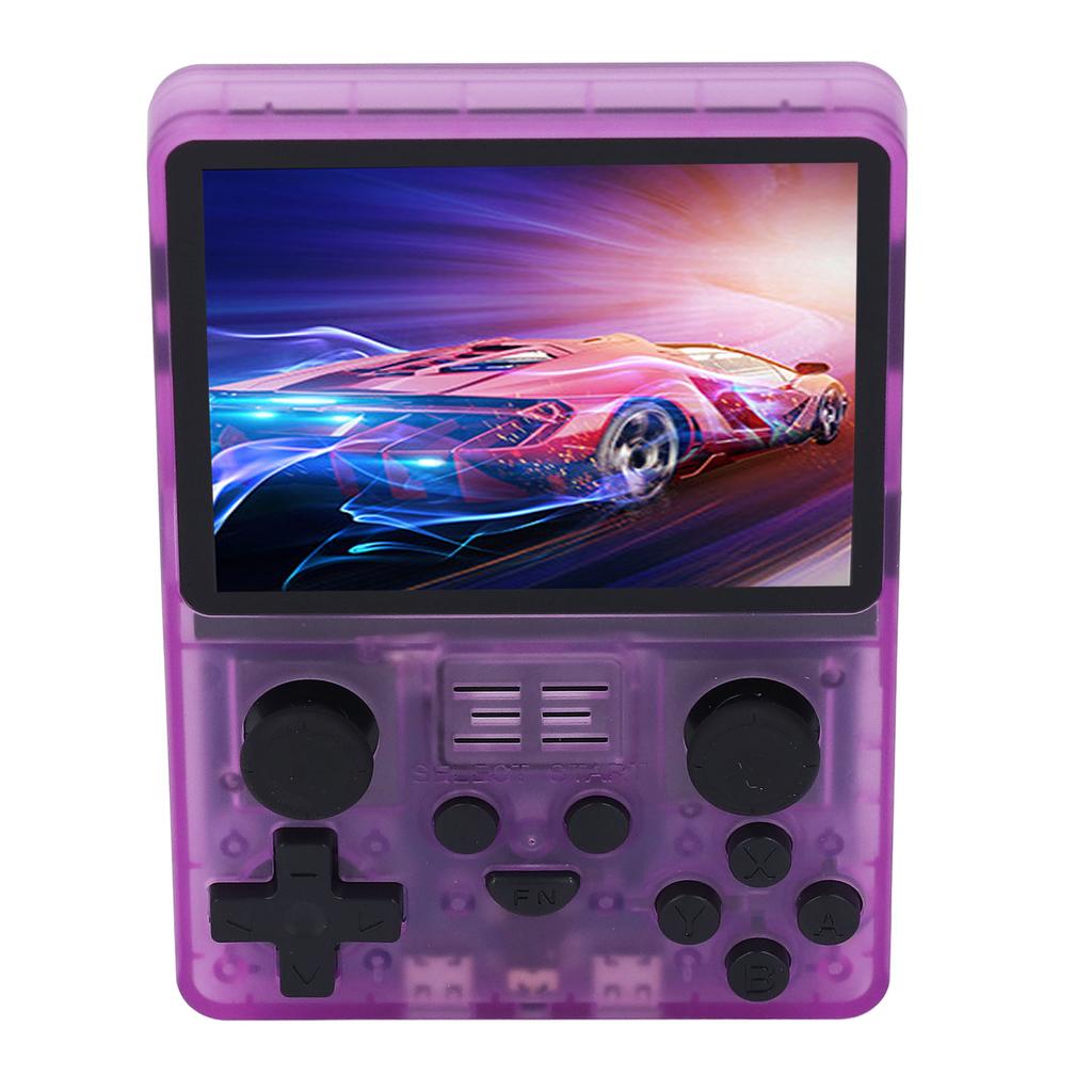 Handheld-Spielkonsole Retro Dual-Rocker 3,5 Zoll für Kinder Erwachsene Gaming Transparentes Lila RGB20S 256G