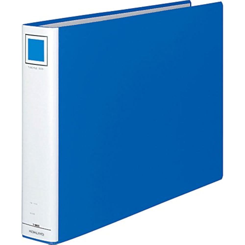 Kokuyo File Pipe Type File A3 Horizontal, 2 Holes, Holes, 500 Sheets, Blue-E653B