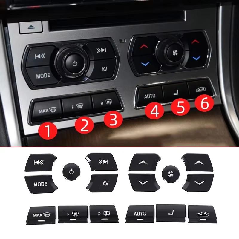 Für Jaguar XF 2012-2015 Aluminium Auto Mittelkonsole Klimaanlage Multimedia Tastenabdeckung Aufkleber Innenzubehör