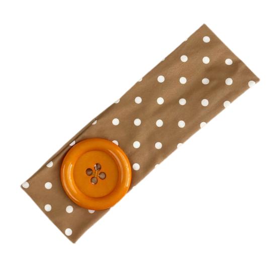 Summer Elastic Headband, Pure Color Dot Print Headband with Button Decor, Versatile Hair Accessories for Daily Party Outing Hair Decoration