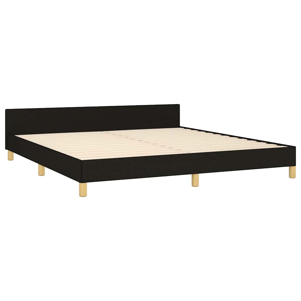 Bed Frame without Mattress Black 160 x 200 cm Fabric