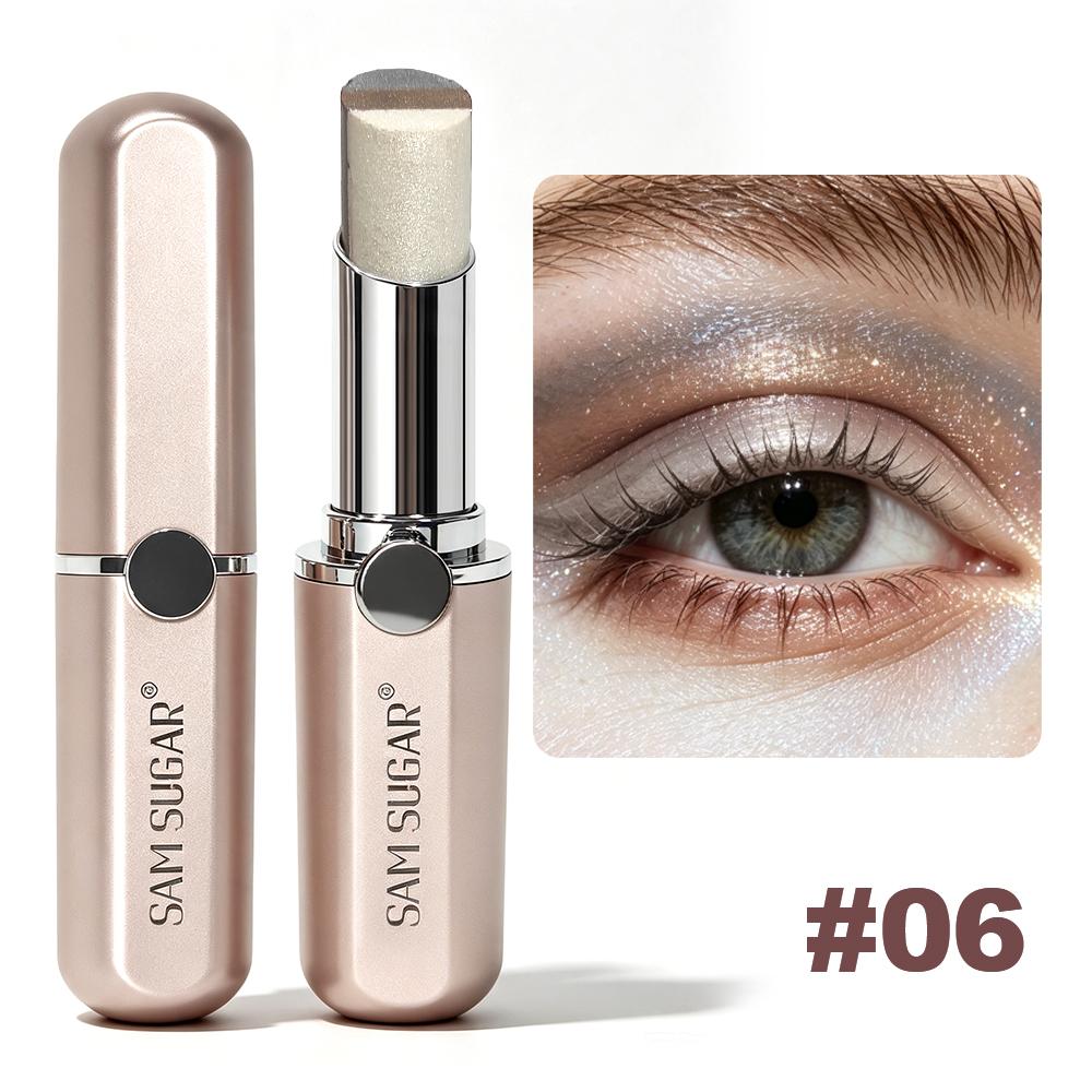 Dreifarbiger Gradient Lidschattenstift Wasserdicht Wischfest Schimmer Perlmutt Highlighter Kontur Lidschatten Stift Schnelles Make-up Augen Kosmetik