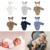 Infant Photography Outfit Bear Themed Soft Plush Set Baby Romper with Hat set Baby Dress Up set for Memorable Pictures