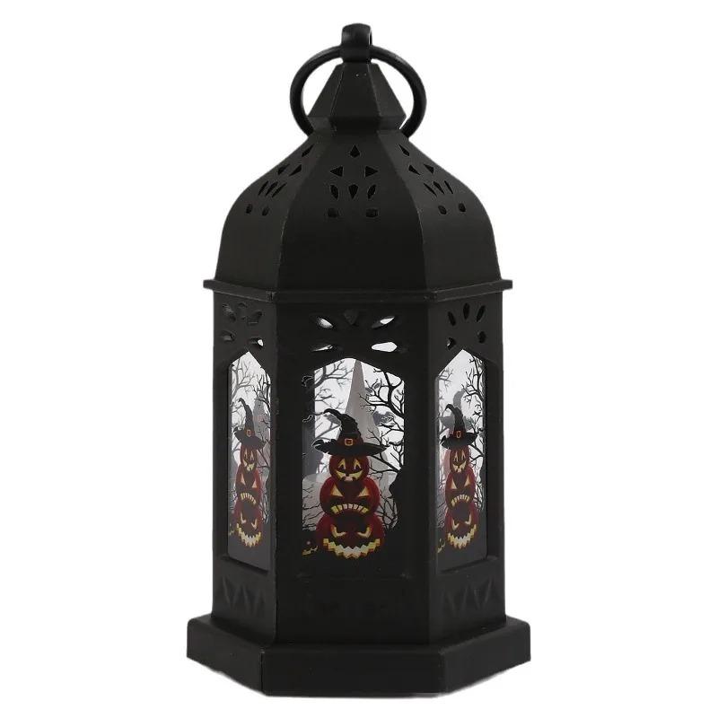 Halloween Portable Pumpkin Wind Lamp New Ghost Festival Easter Candle Lamp Festive Atmosphere Decoration Props