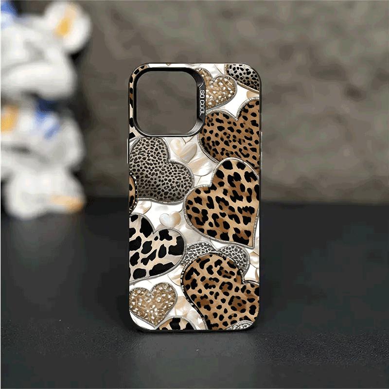 Creative Leopard Print Phone Case for 16 15 14 13 12 11 Pro Max iPhone 17 Air 16E Anti-Fingerprint Anti-Shock Back Cover