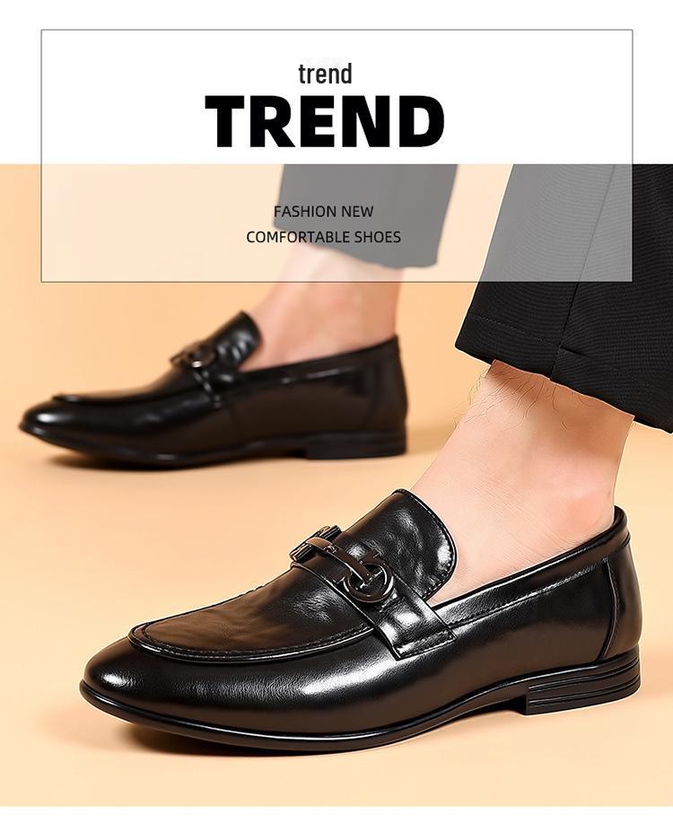 Korean Men's Leather Loafers: Comfortable, Breathable, Business Casual, British Fashion Formal Shoes.
