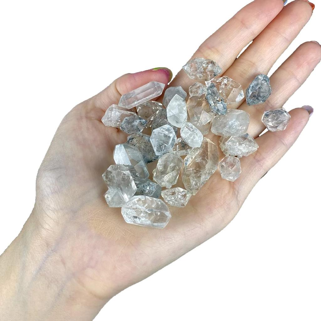 Natürlicher Herkimer-Diamant Weißer Kristall Mineral Energie Roher Stein Kristall Reiki Heilkristalle Kraft Heimdekoration 1-10G