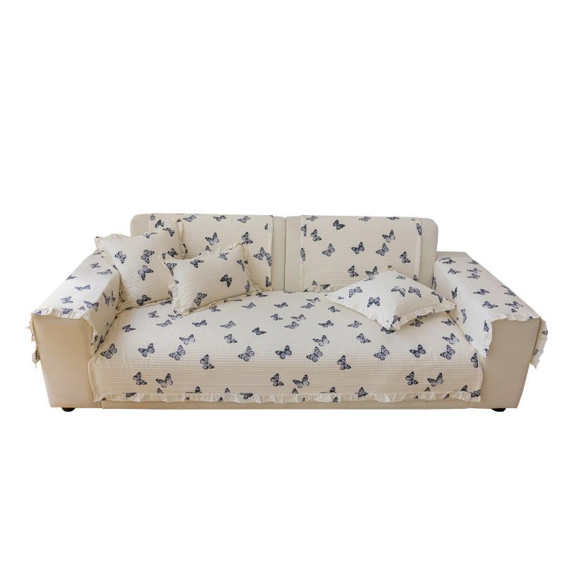 French Girl Full Butterfly Cover Cloth Towel 2025 New Four-season Universal Simple Modern Non-slip Sofa Cover