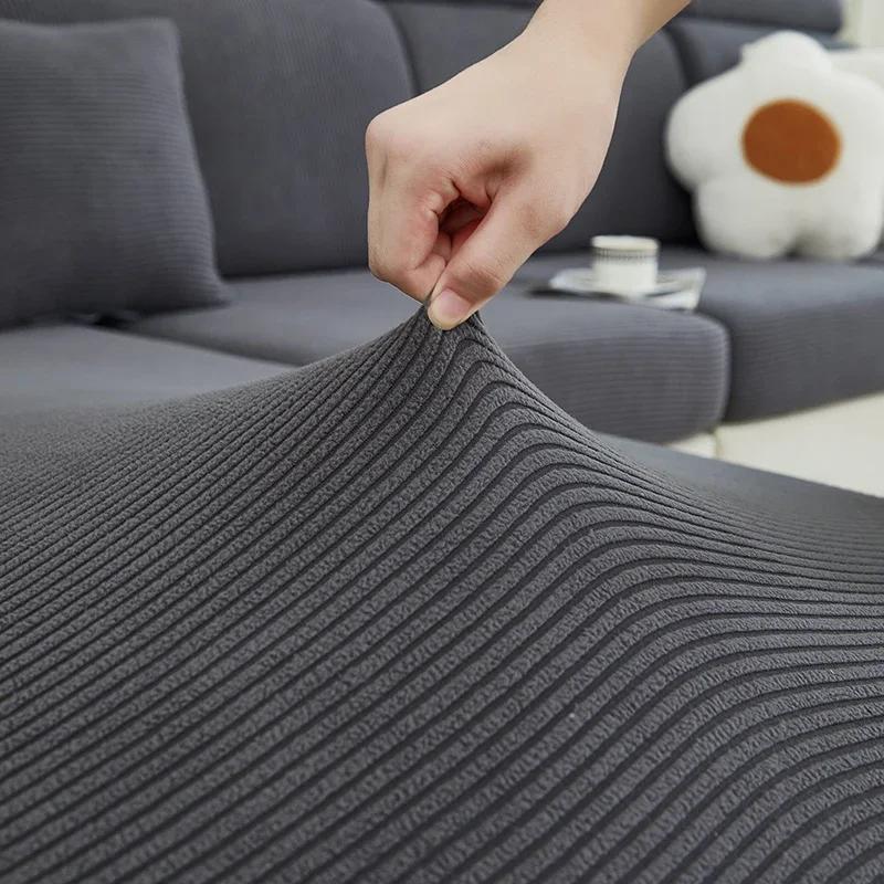 1 PC Sofa Seat Cover Elastic Jacquard Slipcover Sofa Cushion Cover for Living Room Couch Cover A Pattern of Stripes
