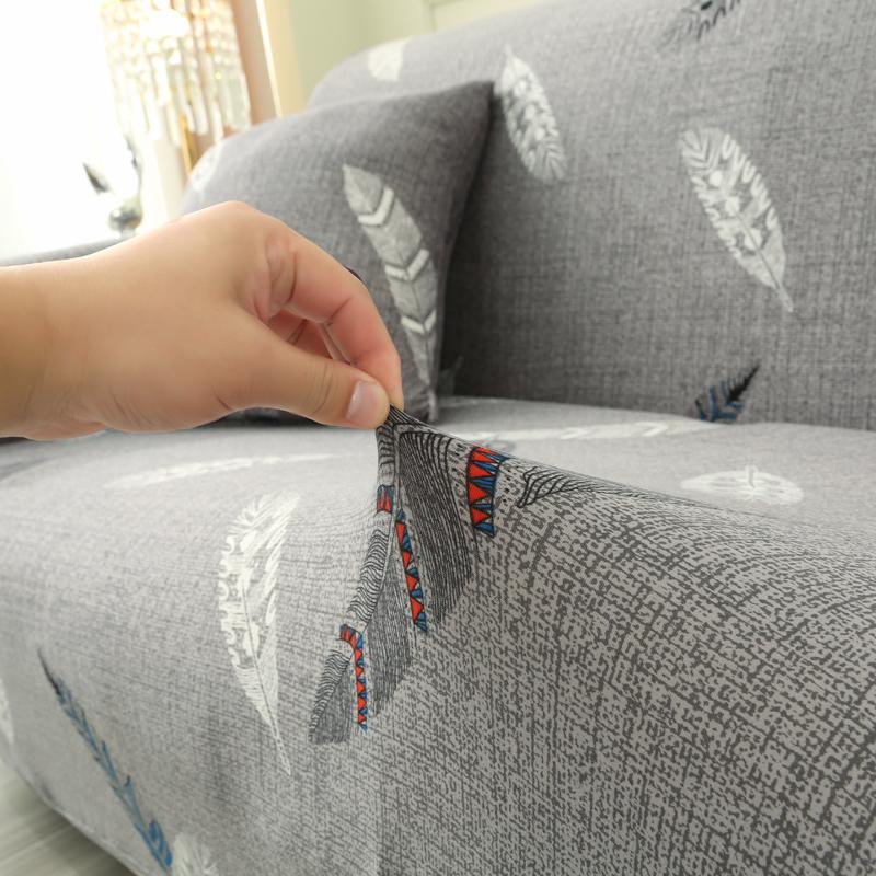 [Elastic Sofa Cover] Spring and Summer Milk Silk Fabric L-shaped Sofa, Living Room Armrest Sofa Can Be Used for 1/2/3/4 Seats