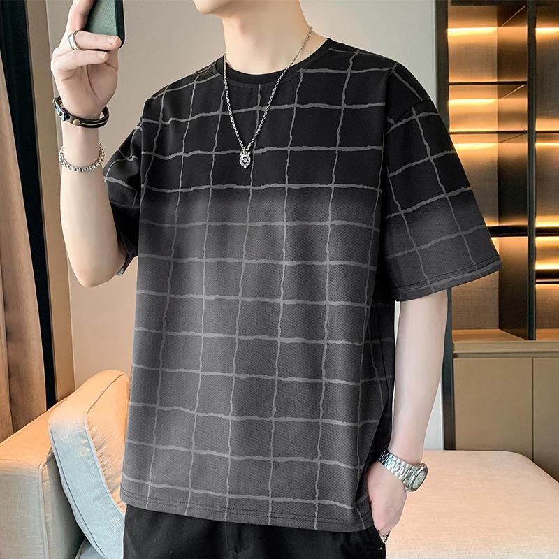 Big Bellied Short Sleeved Men's Loose Fit Plus Size Half Sleeved T-shirt Clothes for Overweight Men's Clothing