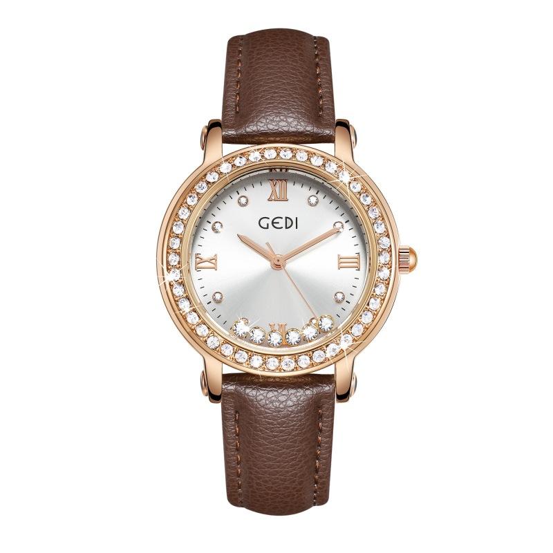 Creative Happy Diamond Light Luxury Fashion High Sense Ladies Non-punching Belt Waterproof Quartz Watch