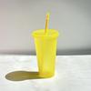 5pcs 24oz plastic cups with lids&straw reusable water bottle party cold cups Hard Plastic Cup Wedding Party Summer Drinkware