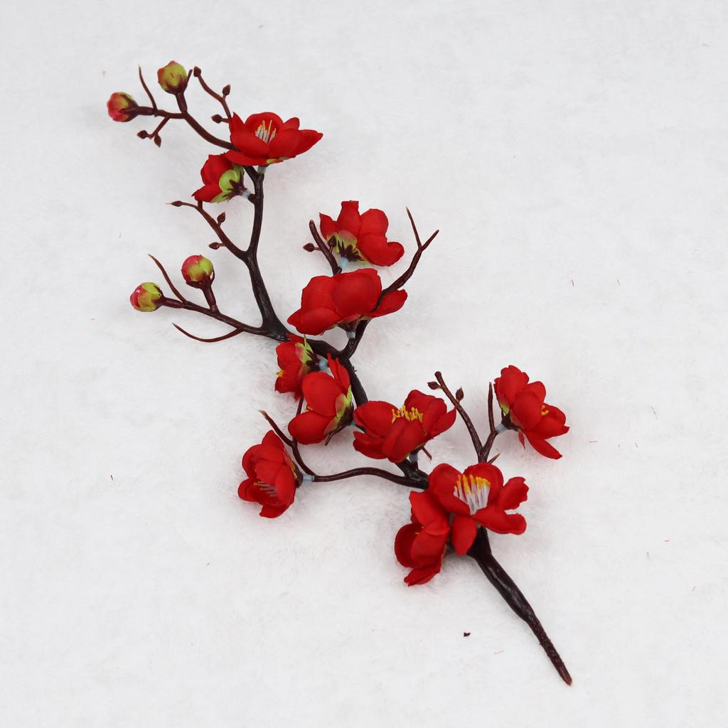 Peach and Plum Blossom Artificial Winter Bouquet for Indoor Decoration