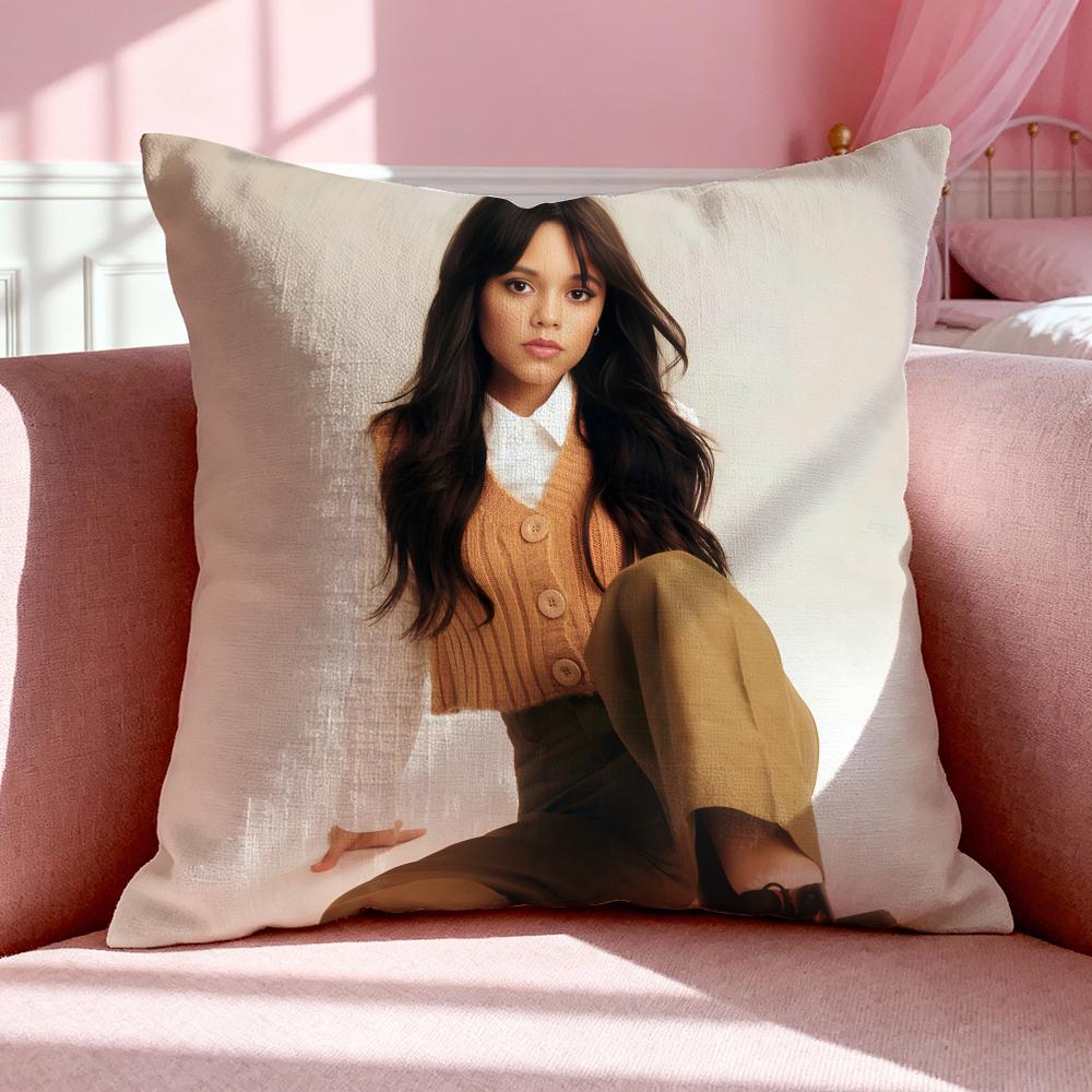 Celebrity J-Jenna Ortega Povlak na polštář Prodyšný Lněný povlak na polštář Letní Bez zápachu Ekologický Neviditelný zip Omyvatelný