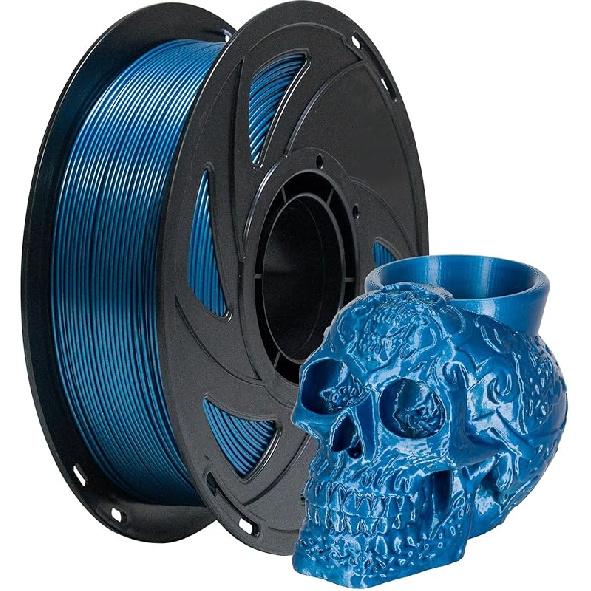 TRONXY PETG Filament Gray, 1.75 mm 3D Printer Filament with Metallic Gloss, Dimensional Accuracy +/- 0.03 mm, 1kg(2.2lbs) Spool PETG Filament, Light Petg Blue